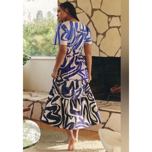 Anthropologie The Somerset Maxi Tiered Dress Womens Size Large - Picture 4 of 11